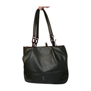 Simply Vera Vera Wang Black Satchel Shoulder Bag Faux Leather Work Tote Purse